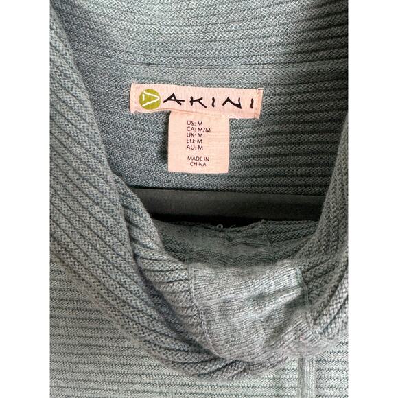 Dakini Anthropologie Blue Green Ribbed Pullover Oversized Cotton Jumper, Size M - Picture 4 of 5